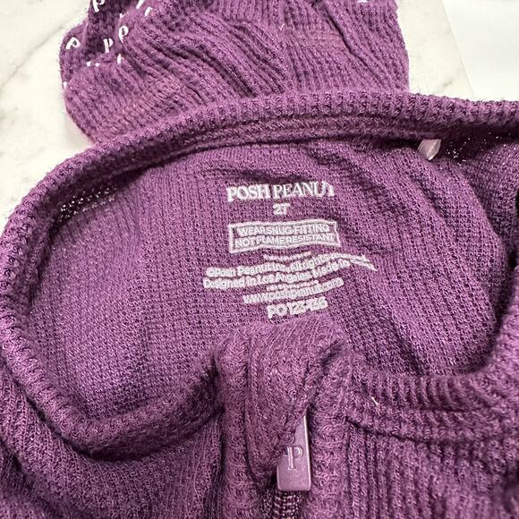 Posh Peanut Purple Waffle Footie Zipper Pajamas - Picture 6 of 8